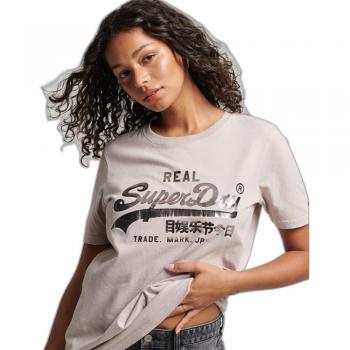 Camiseta Superdry Vl Embellish Gris para mujer, manga corta, diseño elegante y moderno