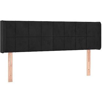Cabecero con LED de terciopelo negro 147x16x78/88 cm