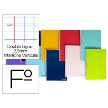Cuaderno Espiral Liderpapel Folio Smart Tapa Blanda 80H 60Gr Rayado Montessori 3,5Mm con Margen Colores Surtidos