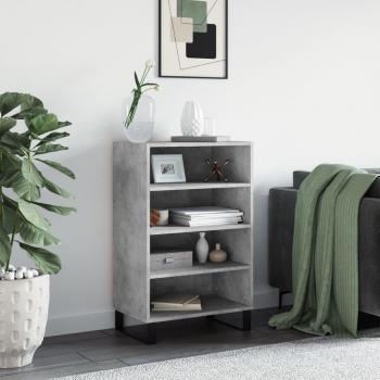 Aparador alto de madera de ingeniería gris hormigón 57x35x90 cm, mueble de almacenaje para salón, buffet y armario auxiliar