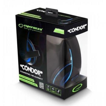 Esperanza EGH300B Auriculares Gaming Diadema Binaural Alámbrico con Micrófono Negro/Azul
