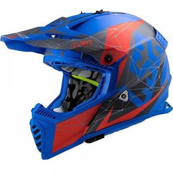 LS2 404373625M - Casco de motocross MX437 Fast Evo Alpha, unisex, azul mate, talla M
