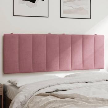 Cabecero de cama acolchado de terciopelo rosa 140 cm