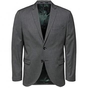 SELECTED HOMME Slhslim-mylologan Dk Gr Struc BLZ B Noos Chaqueta de Traje, Gris