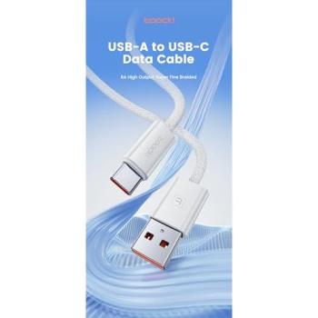 Cable de Carga Rápida USB-A a USB-C 6A 120W 1.5m Nylon Trenzado Compatible con iPhone 16, MacBook Pro, Galaxy S24 Ultra
