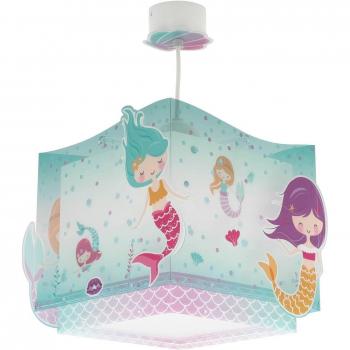 Lámpara de Techo Colgante Infantil Mermaids Sirenas con Motivo de Sirena, Multicolor y Fluorescente