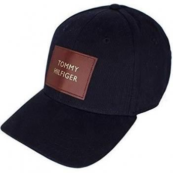 Tommy Hilfiger Gorra de béisbol de piel para hombre, talla única