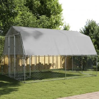vidaXL Bird Cage with Door Silver Galvanised Steel