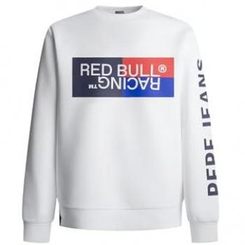 Sudadera unisex cuello redondo con logo estampado Red Bull Racing x Pepe Jeans Colour Block Graphic Crew blanco azul rojo - XL