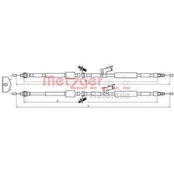 Cable de freno de mano Metzger 10.5452 para Ford Kuga