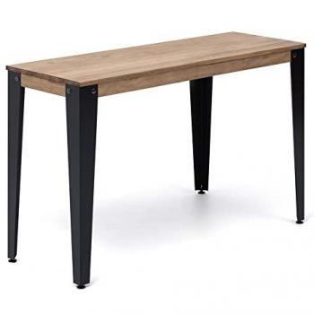 Consola Lunds 110x39x75cm Negra en Madera Maciza de Pino Acabado Vintage Estilo Industrial Box Furniture