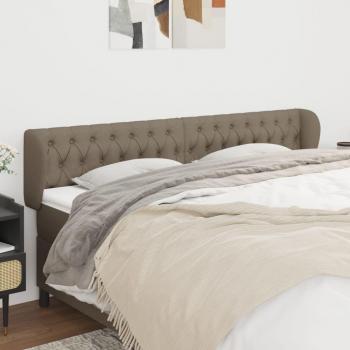 Cabecero de Tela Gris Taupe con Orejas 183x23x78/88 cm Acolchado y Tapizado