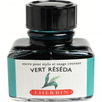 Lote de 4 tintas tradicionales para bolígrafo en frasco D, 30 ml, color verde resecda