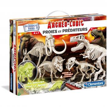 Juego de Ciencia Clementoni Arqueología Lúdica - Presas y Depredadores - Squelettes Fosforescentes - para Niños a Partir de 7 Años