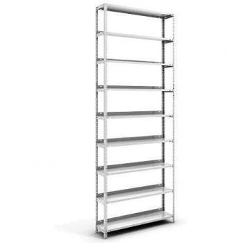 Estantería atornillable para archivadores Hofe, color gris claro RAL 7035, altura 2900 mm, dimensiones 1000 x 300 mm