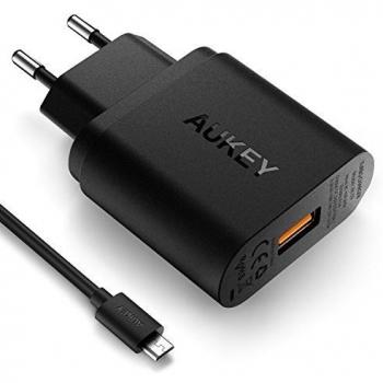 AUKEY Quick Charge 3.0 Cargador de Red 18W [Qualcomm Certificado] para iPhone, Nexus, ect.