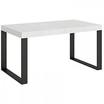Mesa Extensible Tecno Premium 90x160/420 cm Fresno Blanco con Estructura Antracita