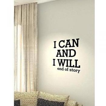 Puedo y voy a final de historia - Salud entrenamiento motivación entrenamiento gimnasio Fitness corazón vida familiar amor casa juntos cita de pared Adhesivos de vinilo pegatinas Art Decor DIY