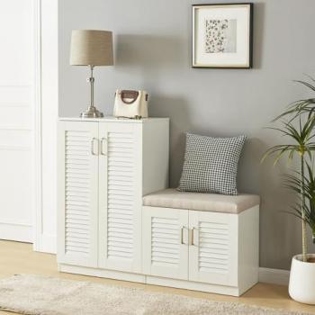 Mueble zapatero Løten 9 compartimentos para 18 pares, material MDF, dimensiones 97 x 120 x 36 cm, color blanco