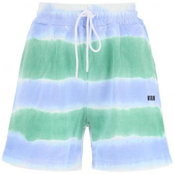 MSGM Women's Multicolor Tie-Dye Sporty Logo Shorts - Size Large