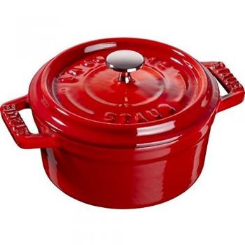 STAUB Minis Cocotte Redonda, Hierro Fundido, Rojo Cereza, 10 cm