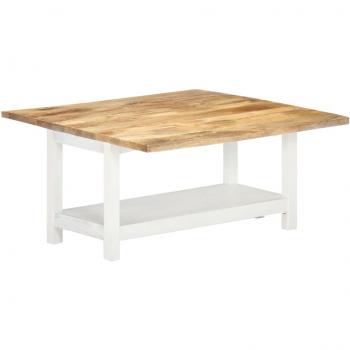 Mesa de centro extensible madera mango blanca 90x(45-90)x45 cm