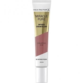 Max Factor Miracle Pure Cream Blush Shade 03 Vintage Peony 15 ml, Moisturising, Plumps & Hydrates, Buildable Glow, Infused with Hyaluronic Acid & Squalene, Fresh & Healthy Looking Skin, 100