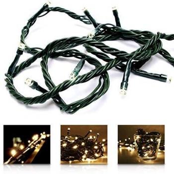 LED Universum Guirnalda de luces LED con 200 luces LED de color blanco cálido para interior y exterior, 20 metros, IP44, perfecta para Navidad, bodas o fiestas de jardín