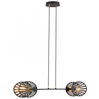 Lámpara de Suspensión Playa EPIKASA, Acero Negro con Recubrimiento de Polvo, 83x100x14 cm
