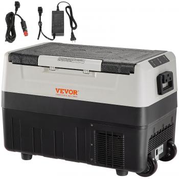 VEVOR Nevera Frigorífico Congelador Compresor Portátil 35L/45L/55L para Camping, Camper, Caravana y Aire Libre, Zona Dual de 48 Cuartos para Hogar y Automóvil