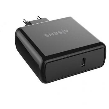 Aisens Cargador de Pared USB-C 60W PD3.0 QC3.0, 1 Puerto Tipo-C, Negro (ASCH-1PD60-BK)