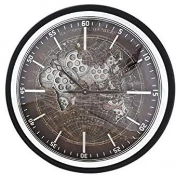 Reloj de Pared DKD Home Decor Mapamundi Marrón Negro Hierro Vintage 59,5 x 8,5 x 59,5 cm