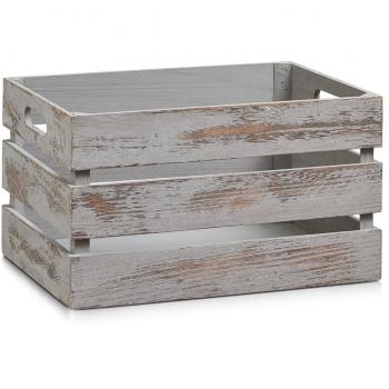 Zeller 15137 Caja de Almacenamiento, Madera, Gris, 35x25x20,5 cm