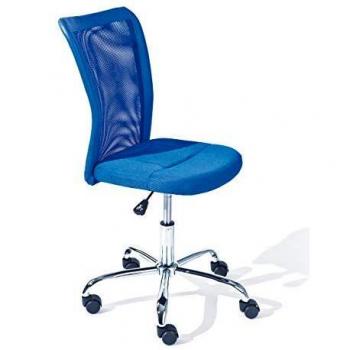 Inter Link Silla giratoria infantil, silla de oficina silla giratoria juvenil, silla para escritorio, de metal, cubierta de malla azul 43 x 56 x 88-98 cm