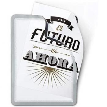 Tarifold Es 194900- Pack 2 Marcos Magnéticos A4 porta documentos y señalización Magneto. Dorso imantado alta sujeción superficies metálicas- marco Gris Plateado, 2 u.