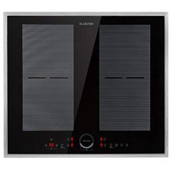 Placa de Inducción Klarstein Delicatessa 60 Prime, 4 Zonas, 7000W, Temporizador, Color Negro