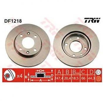 Disco de freno TRW DF1218 - Disco de freno, fabricado por TRW, modelo DF1218, diseñado para proporcionar un alto rendimiento en la frenada, con excelente disipación del calor y resistencia al desgaste. Compatible