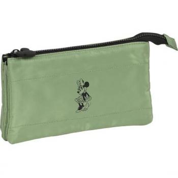 Estuche Triple Minnie Mouse 'Mint Shadow' - Safta con Compartimentos Independientes, Cremalleras, Asa Lateral y Adaptabilidad a Carro Portamochilas - Licencia Oficial Disney - Dimension