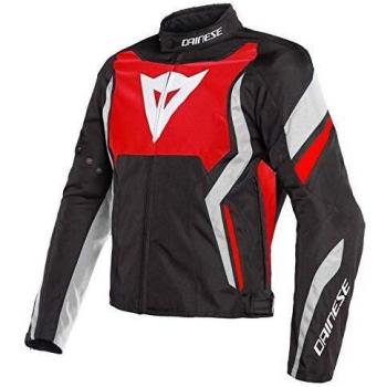 Dainese 1735212_H45_52 Edge Tex Jacket Chaqueta Moto, Rojo Lava/Negro/Blanco, 52