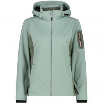 Chaqueta Softshell Ligera Cmp 39a5016 Verde para Mujer con capucha y cierre de cremallera