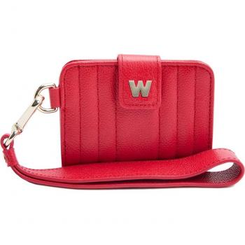 Wolf Mimi Red Leather Women's Credit Card Holder with Wristlet