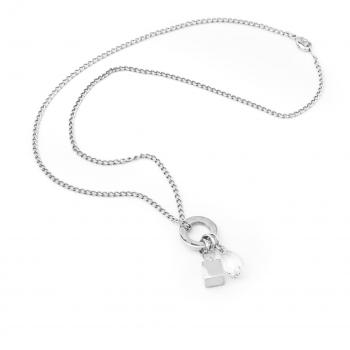 Collar Mujer Folli Follie 3N9F106C con Colgante de Cristal