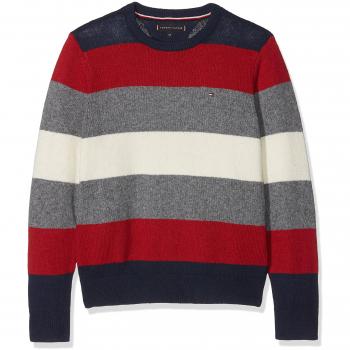 Tommy Hilfiger Color Stripe Sweater, suéter para Niños,