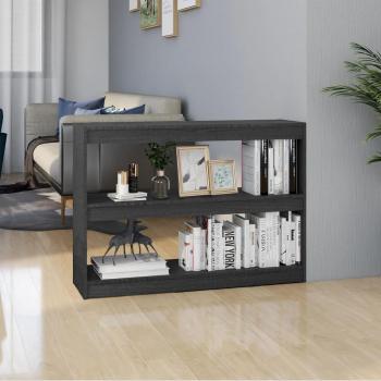Estantería divisor de espacios madera pino 100x30x71,5 cm en color miel, natural y gris - Mueble de almacenaje para oficina, estudio, sala de estar y dormitorio