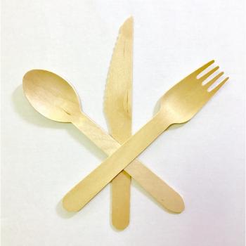 Desechables cubertería | respetuoso con el medio ambiente de madera, Biodegradable, sostenible utensilios de cocina | al aire libre vajilla cubiertos de/fuentes del partido | 16 cm 200 unidades – 100 tenedores, cucharas de 50 cuchillos, 50, 100% 