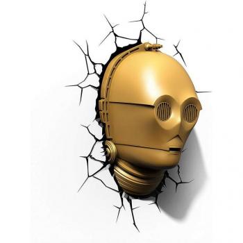 Lámpara 3D LED Star Wars C-3PO con efecto tridimensional