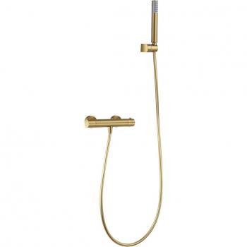 Kit de ducha termostático Monza Imex en oro cepillado