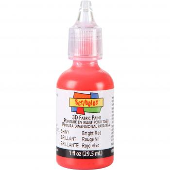 Scribbles 3D Fabric Paint 1oz-Shiny - Bright Red