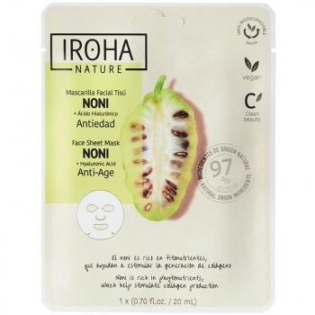 Iroha Nature Mascarilla Facial Tisú Antiedad con Extracto de Noni y Ácido Hialurónico 20 ml