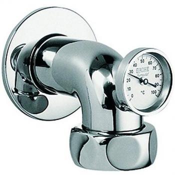 GROHE Lahr Chrome Outlet Elbow with Thermometer 1 1/2 x 1 1/4